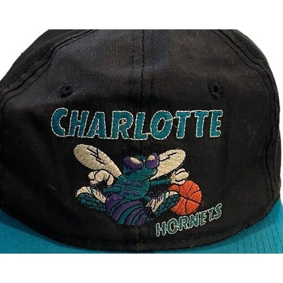 Vintage NBA Charlotte Hornets Hat Cap Snapback Embroidered Logo 80s 90s - Picture 5 of 5